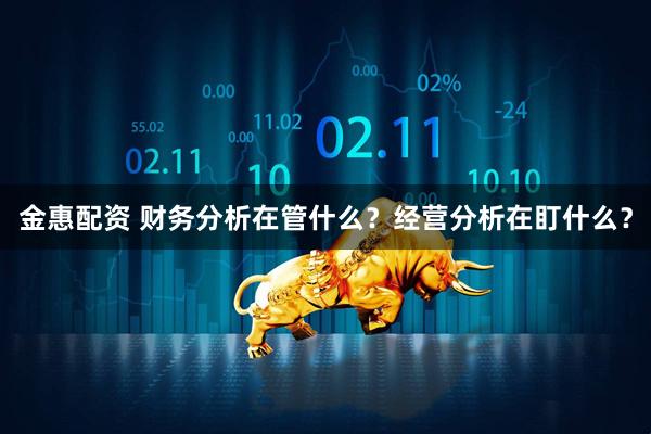 金惠配资 财务分析在管什么？经营分析在盯什么？