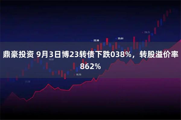 鼎豪投资 9月3日博23转债下跌038%，转股溢价率862%